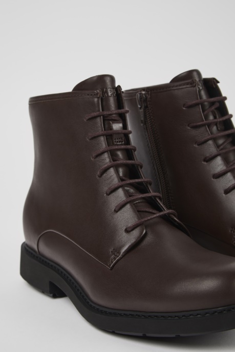 Neuman Brown Leather Ankle Boots For Women Camper AU New Arrivals