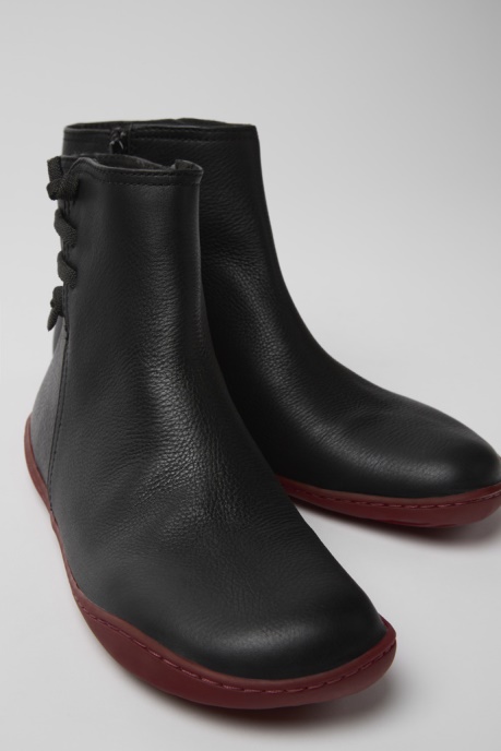 Exclusive Camper AU Peu Black Leather Ankle Boots For Women