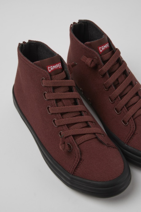 Borne Burgundy Textile Ankle Boots For Women Exclusive Camper AU