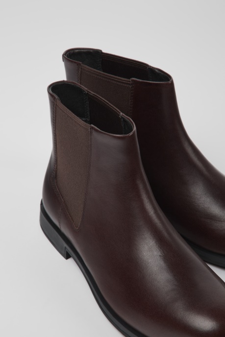 Camper AU Design Bowie Brown Leather Ankle Boots For Women