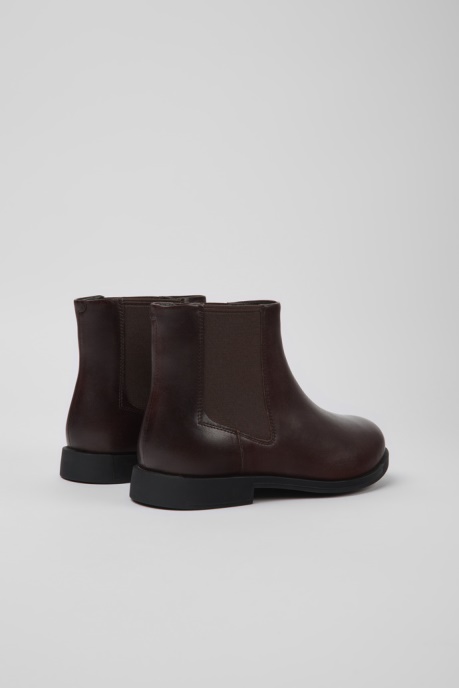 Camper AU Design Bowie Brown Leather Ankle Boots For Women