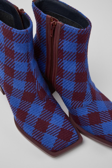 Karole Blue And Burgundy Cotton Boots For Women Exclusive Camper AU