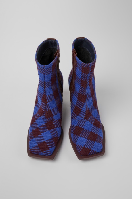 Karole Blue And Burgundy Cotton Boots For Women Exclusive Camper AU