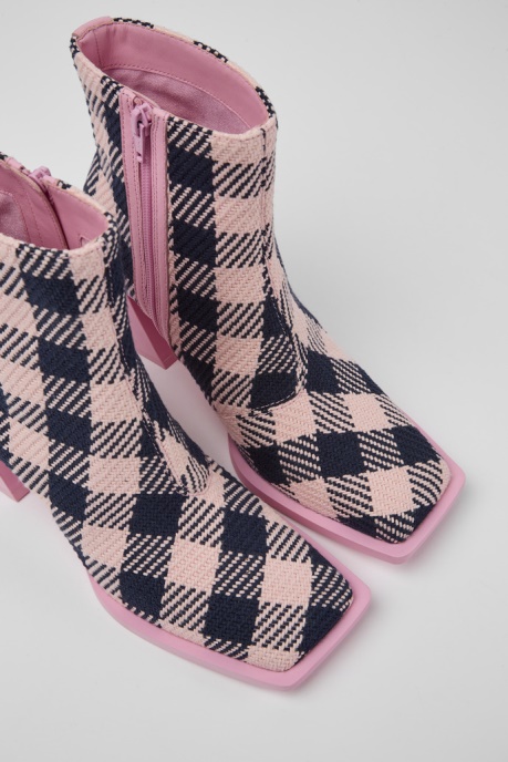 Karole Pink And Black Cotton Boots For Women Camper AU New Arrivals