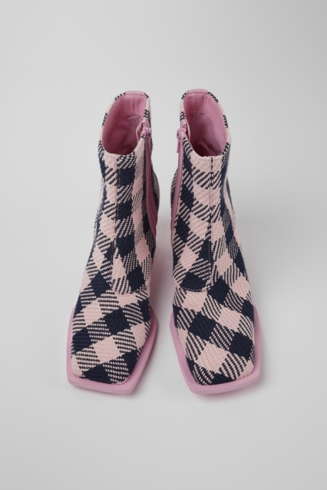 Karole Pink And Black Cotton Boots For Women Camper AU New Arrivals