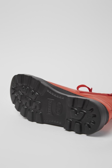 Design Brutus Red Leather Lace-Up Boots Camper AU