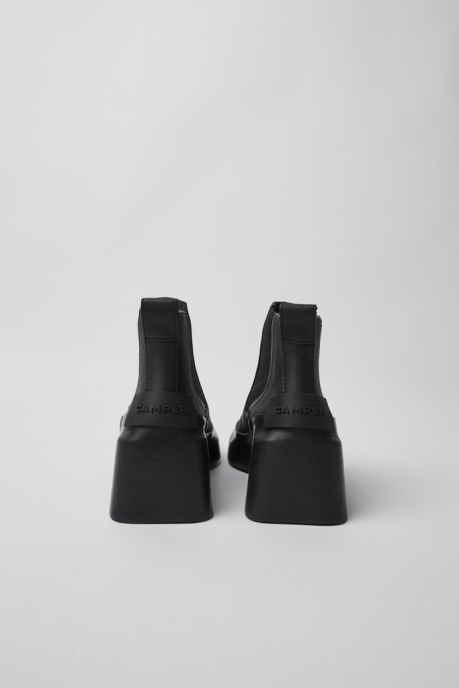 Design Rain Black Leather Ankle Boots With Heels Camper AU