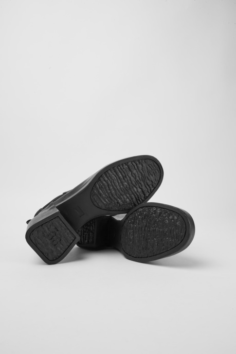 Design Rain Black Leather Ankle Boots With Heels Camper AU