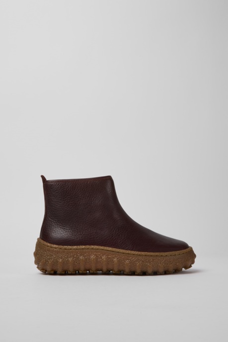 Design Ground Michelin Burgundy Leather Ankle Boots Camper AU