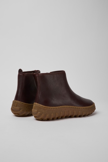 Design Ground Michelin Burgundy Leather Ankle Boots Camper AU