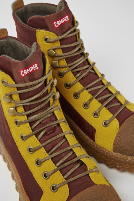 Ground Michelin Burgundy And Yellow Ankle Boots Exclusive Camper AU