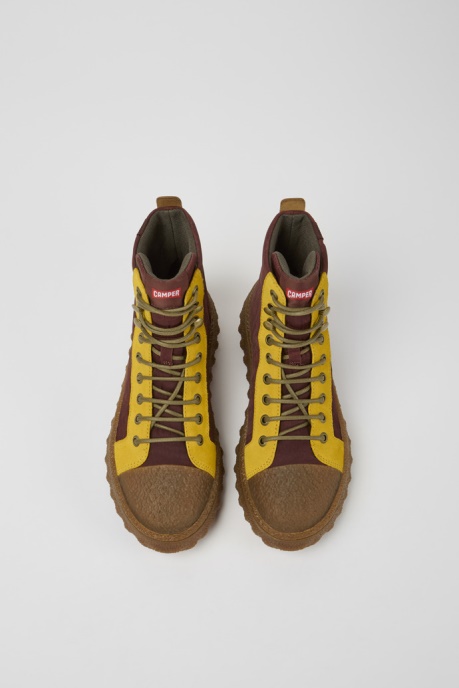 Ground Michelin Burgundy And Yellow Ankle Boots Exclusive Camper AU