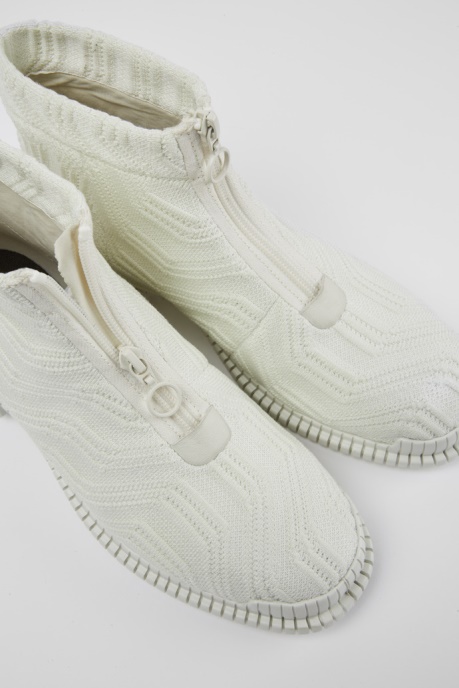 Design Pix Tencel White Zip Boots For Women Camper AU
