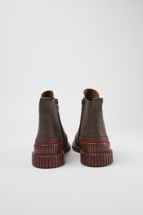 Camper AU Design Pix Burgundy Lace-Up Leather Boots