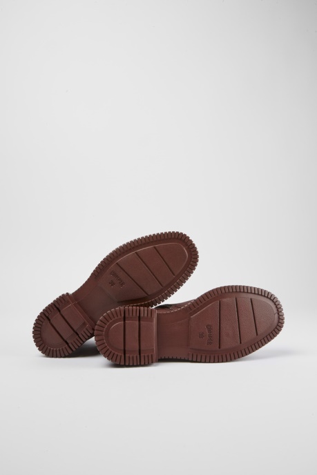 Camper AU Design Pix Burgundy Lace-Up Leather Boots