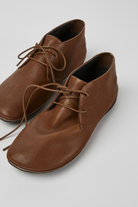 Camper AU Design Right Brown Lace Up Ankle Boot For Women