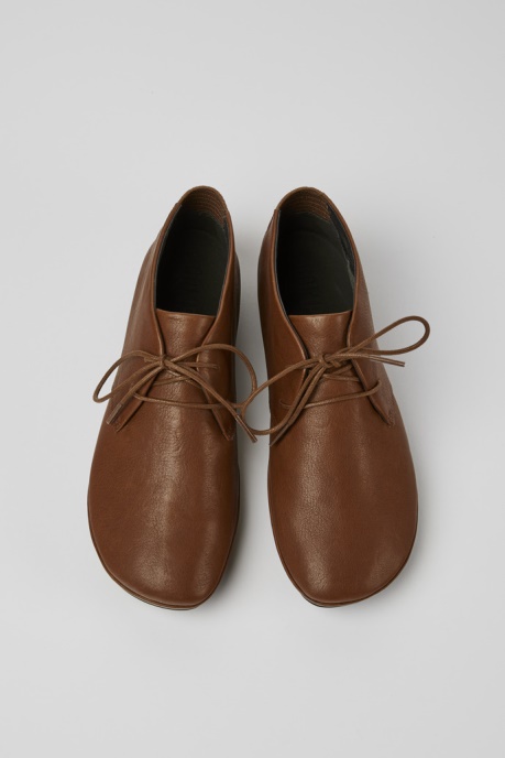 Camper AU Design Right Brown Lace Up Ankle Boot For Women