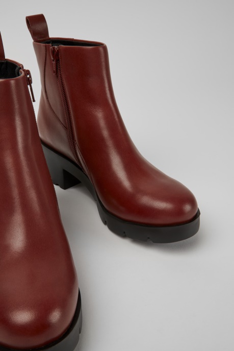 Camper AU Wanda Red-Brown Zip Ankle Boot For Women New Arrivals