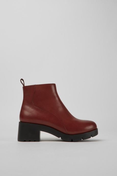 Camper AU Wanda Red-Brown Zip Ankle Boot For Women New Arrivals