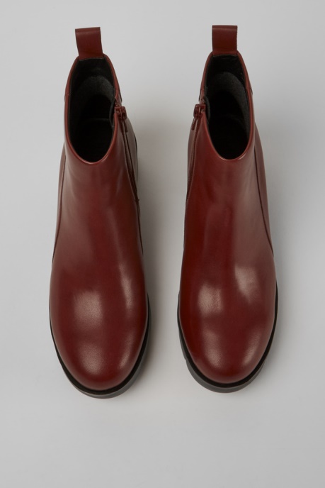 Camper AU Wanda Red-Brown Zip Ankle Boot For Women New Arrivals