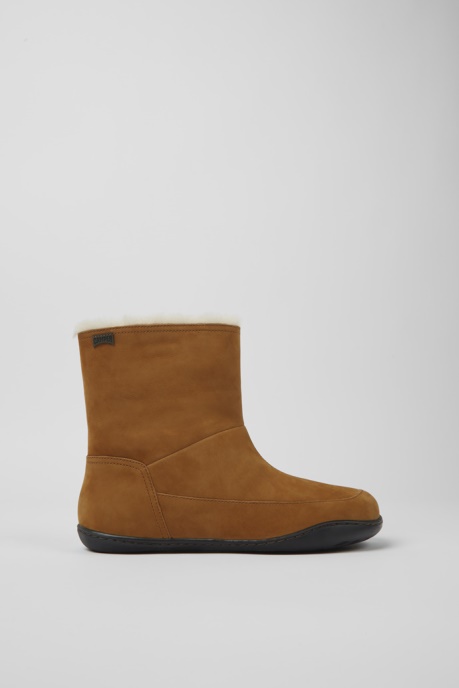Peu Brown Nubuck Ankle Boots For Women Camper AU New Arrivals