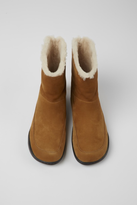Peu Brown Nubuck Ankle Boots For Women Camper AU New Arrivals