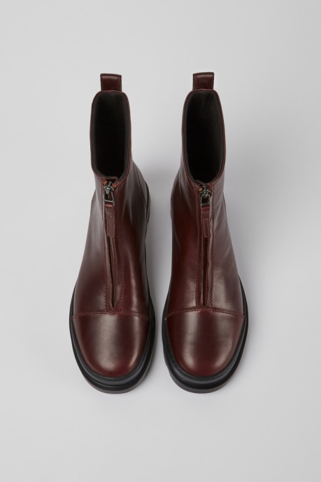 Camper AU Brutus Burgundy Zip Boots New Arrivals