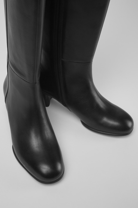 Katie Black Leather Boots With Heels Exclusive Camper AU