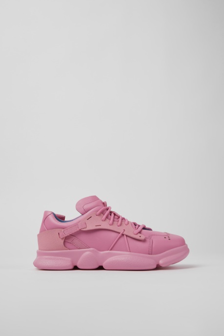 Karst Pink Leather And Textile Sneakers For Women Camper AU New Arrivals