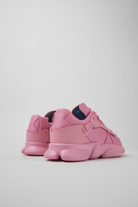 Karst Pink Leather And Textile Sneakers For Women Camper AU New Arrivals