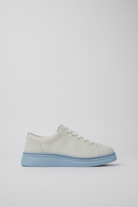 Runner Up White And Blue Non-Dyed Leather Sneakers For Women Camper AU New Arrivals