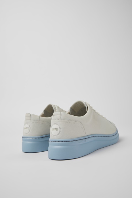 Runner Up White And Blue Non-Dyed Leather Sneakers For Women Camper AU New Arrivals