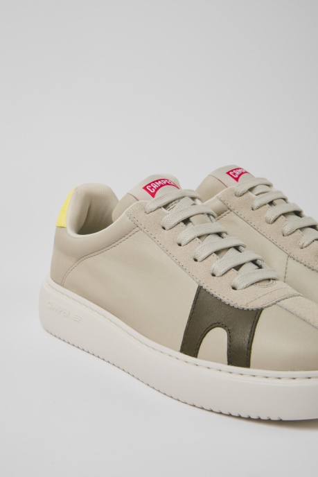 Camper AU Twins Gray Leather And Nubuck Sneakers For Women New Arrivals