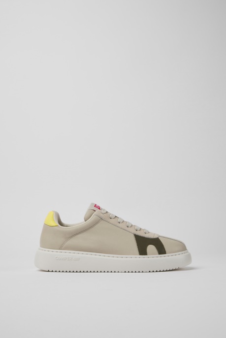 Camper AU Twins Gray Leather And Nubuck Sneakers For Women New Arrivals