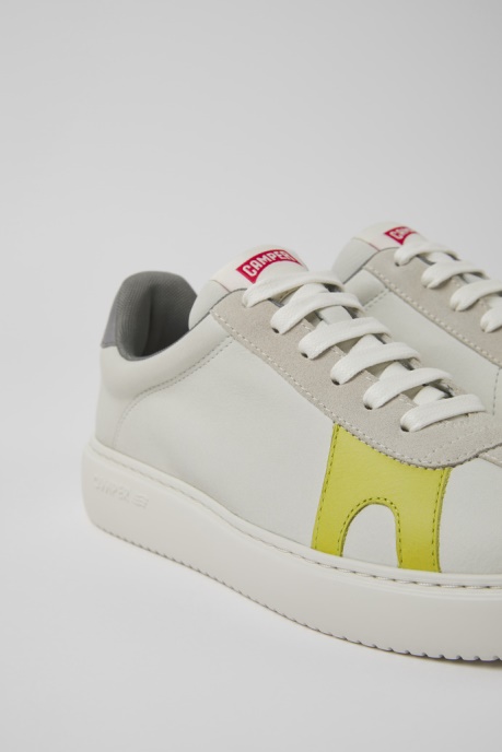 Design Runner K21 White Non-Dyed Leather And Nubuck Sneakers For Women Camper AU