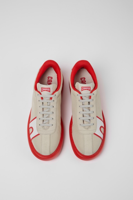 Runner K21 Gray And Red Textile And Nubuck Sneakers For Women Camper AU New Arrivals