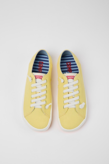 Camper AU Design Peu Rambla Yellow Textile Sneakers For Women