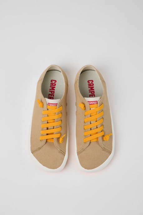 Exclusive Camper AU Peu Rambla Beige Textile Sneakers For Women