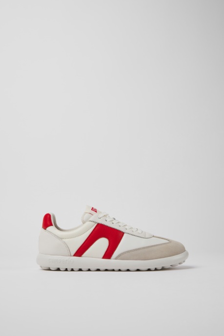 Camper AU Pelotas Xlite White And Red Leather And Textile Sneakers For Women New Arrivals