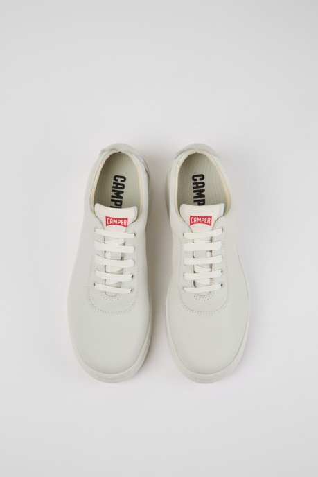 Exclusive Camper AU Runner Up White Non-Dyed Leather Sneakers For Women