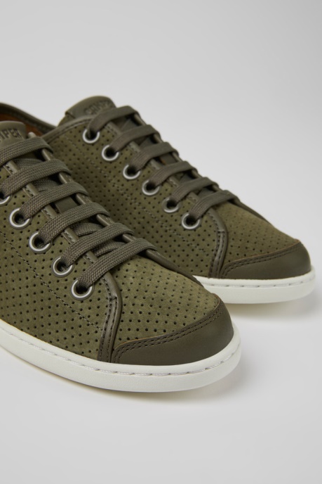 Uno Green Nubuck And Leather Sneakers For Women Camper AU New Arrivals