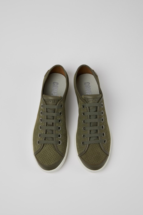 Uno Green Nubuck And Leather Sneakers For Women Camper AU New Arrivals