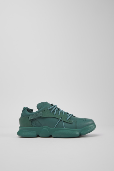 Camper AU Design Karst Green Leather And Textile Sneakers For Women