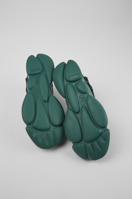 Camper AU Design Karst Green Leather And Textile Sneakers For Women