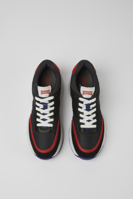 Camper AU Drift Black And Red Textile And Leather Sneakers For Women New Arrivals