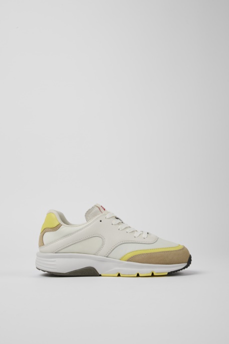 Drift White And Beige Textile And Leather Sneakers For Women Exclusive Camper AU