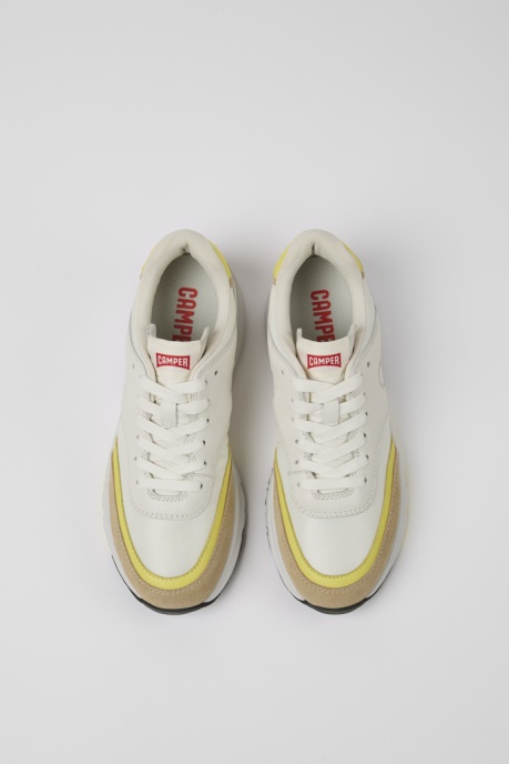 Drift White And Beige Textile And Leather Sneakers For Women Exclusive Camper AU
