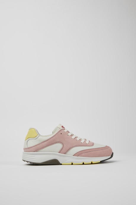 Design Drift White And Pink Textile And Nubuck Sneakers For Women Camper AU