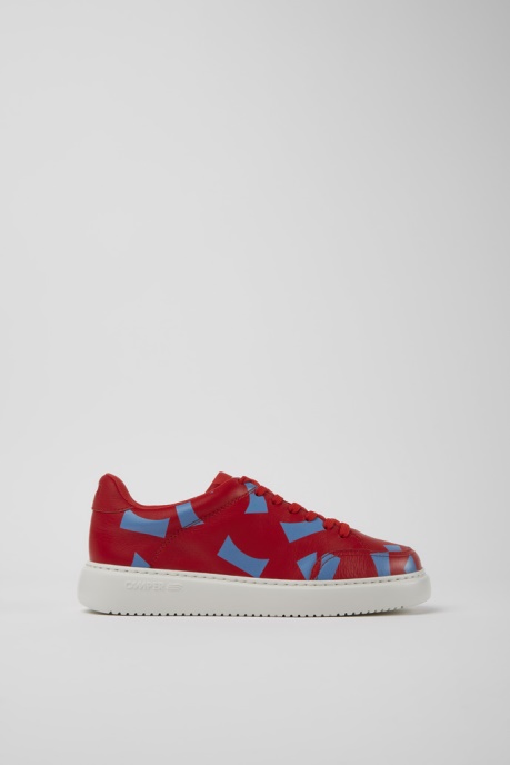 Runner K21 Red And Blue Printed Leather Sneakers For Women Exclusive Camper AU