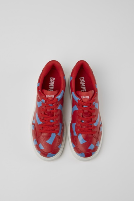 Runner K21 Red And Blue Printed Leather Sneakers For Women Exclusive Camper AU